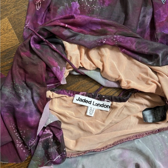 Jaded London Multicolor Sheer Glitter Backless Dress - Picture 5 of 5